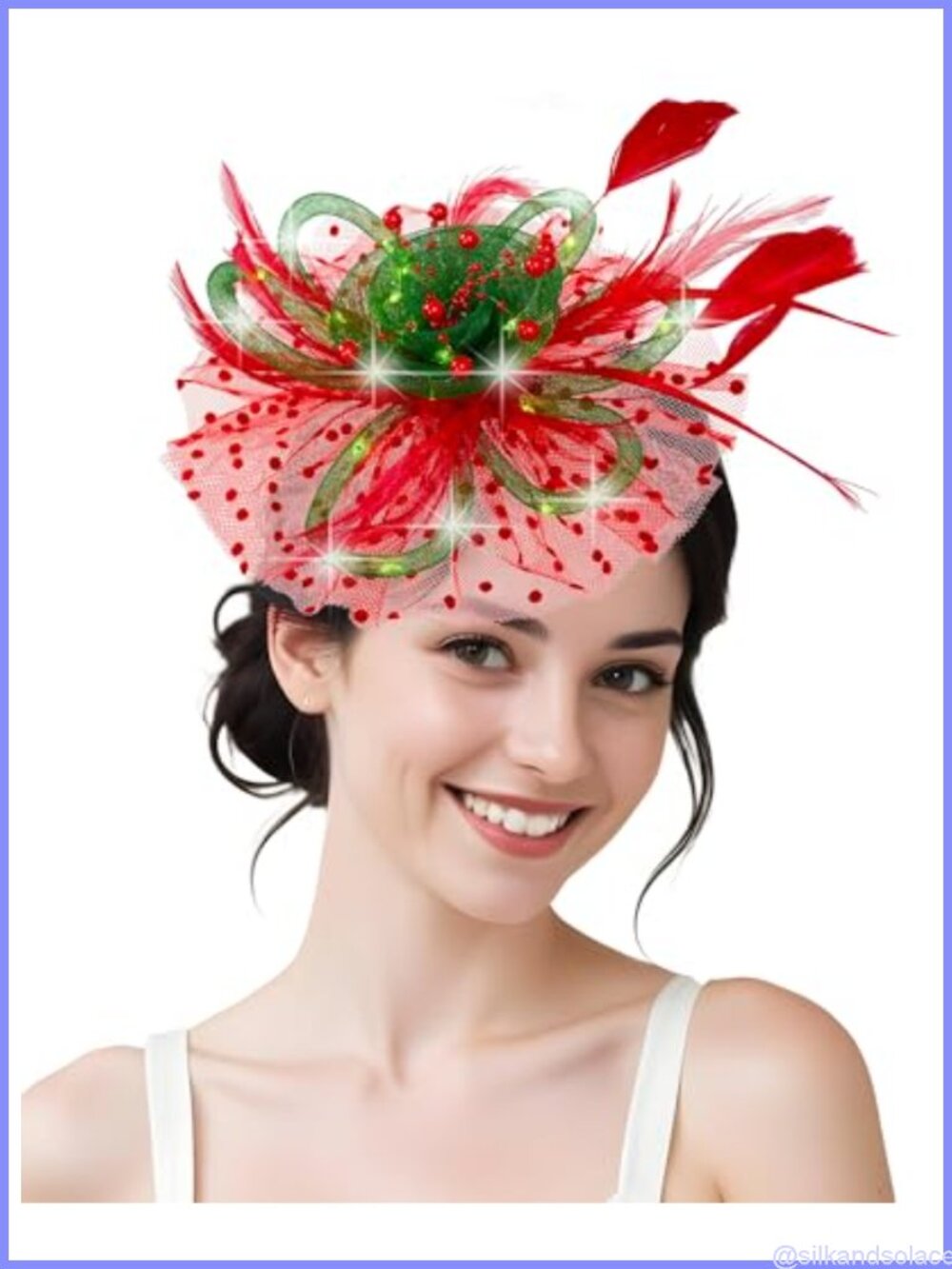 Women LED Fascinator Headband Floral Derby Tea Party Hat